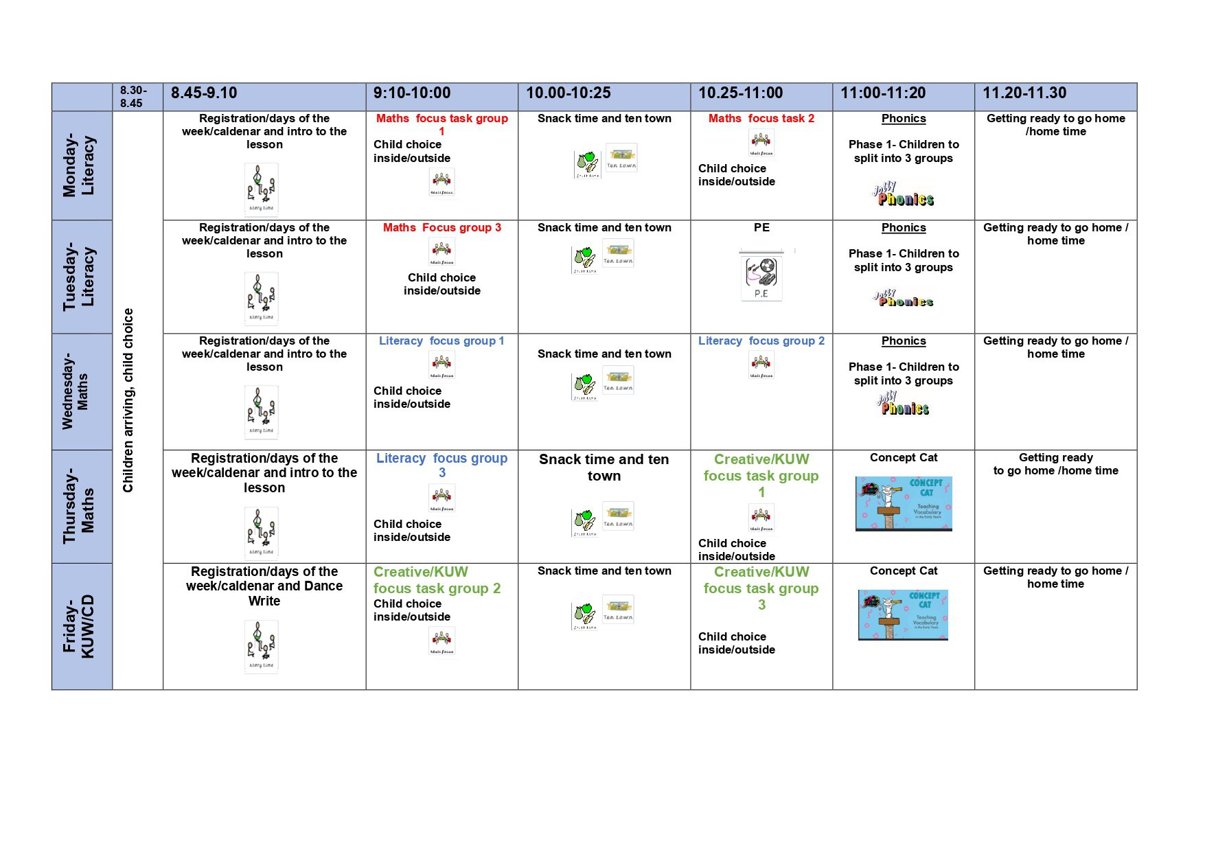 Nursery Timetable Summer 25 Page 0001