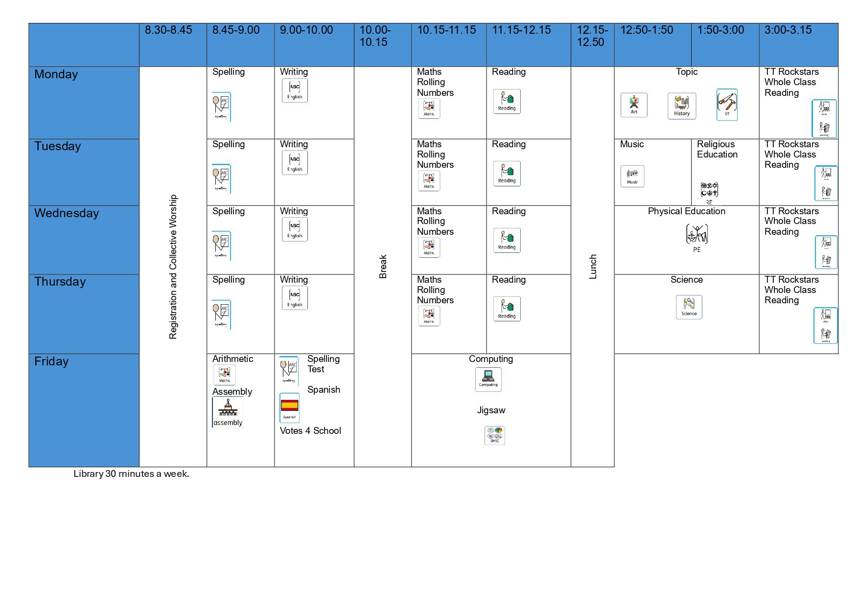 Summer Timetable Y6 Page 0001